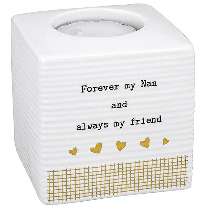 Thoughtful Words Tealight Holder Nan - Forever my nan and always my friend