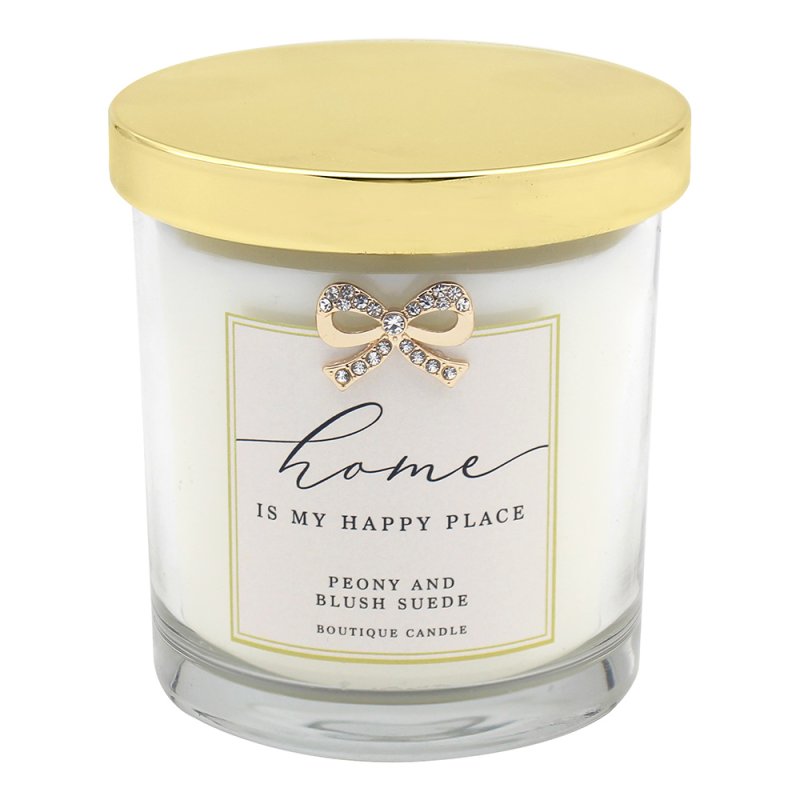Home Peony & Blush Suede Sentimental Words Candle