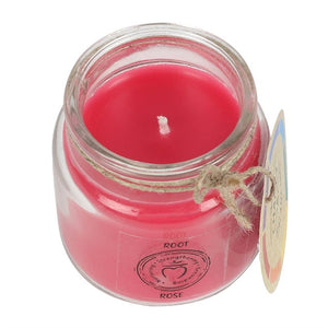 
                  
                    9cm Root Chakra Scented Candle - An aerial view showing the jar opened.
                  
                