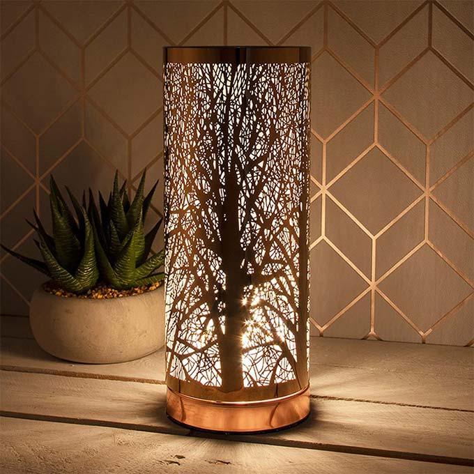 desire aroma cylinder lamp tree gold
