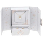 Gold Plated Crystal Heart Necklace & Earrings Gift Set