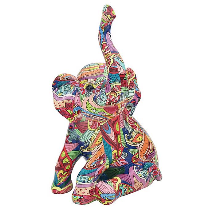 Groovy Art Elephant Sitting Ornament