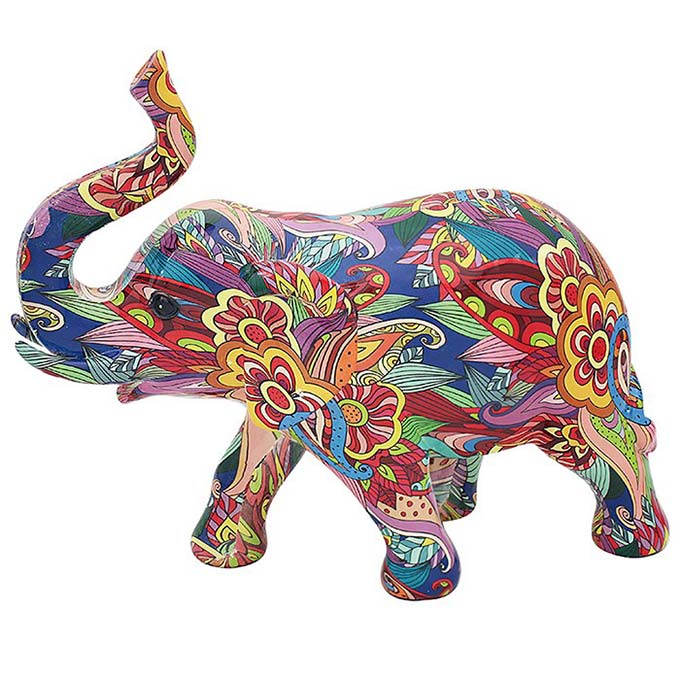 Groovy Art Elephant Standing Ornament