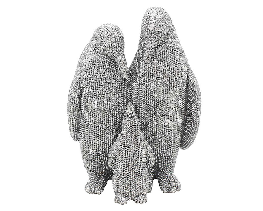 Silver Sparkle Penguin Family