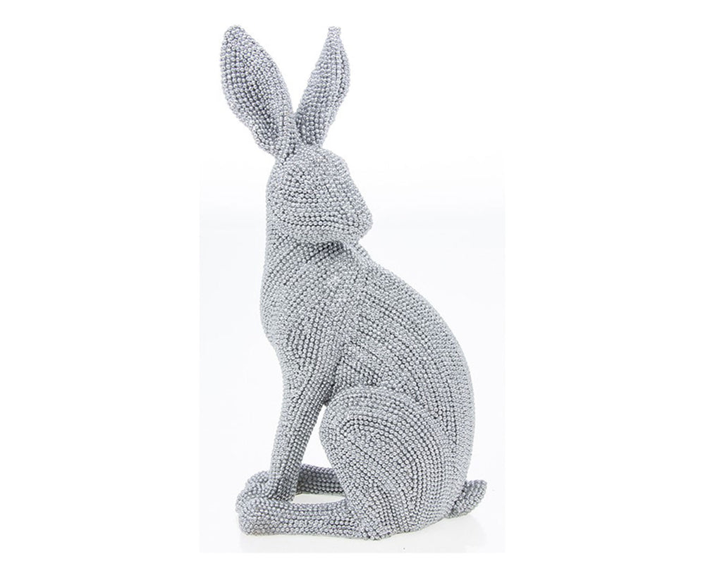 Silver Sparkle Hare Sitting