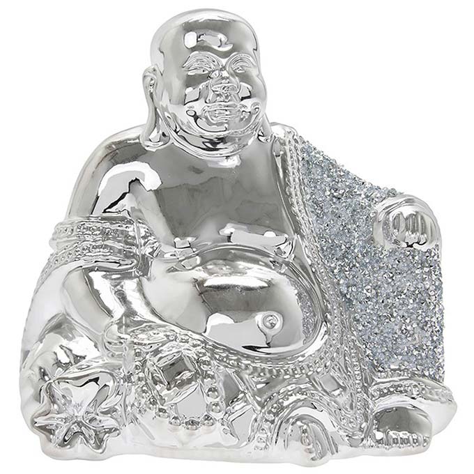 Silver Sparkle Happy Buddha Large