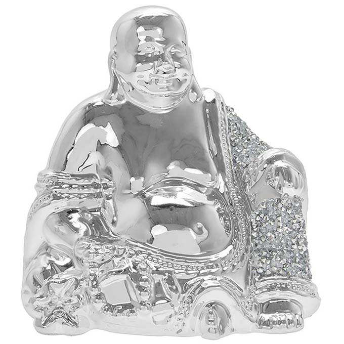 Silver Sparkle Happy Buddha Small