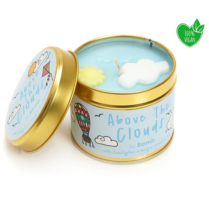 above the clouds tinned candle