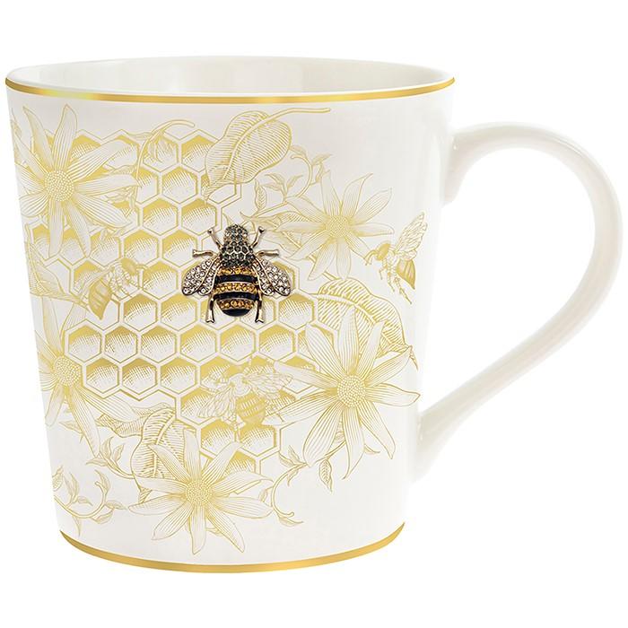 honeycomb bees badge mug