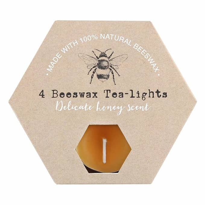 set of 4 beeswax tea lights