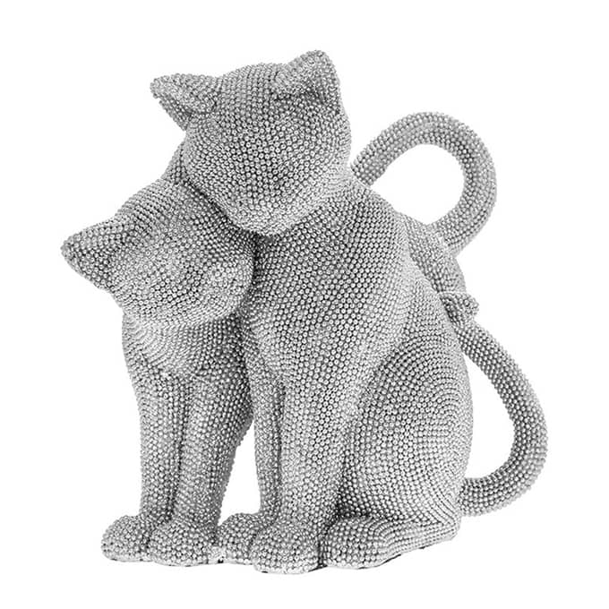 silver sparkle cat couple