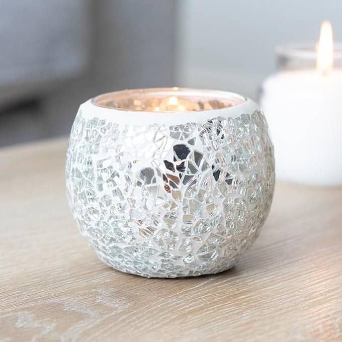 
                  
                    small silver crackle glass candle holder
                  
                