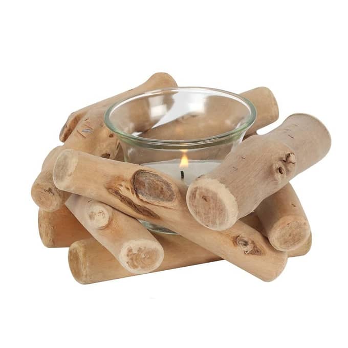 
                  
                    small single driftwood candle holder ariel
                  
                