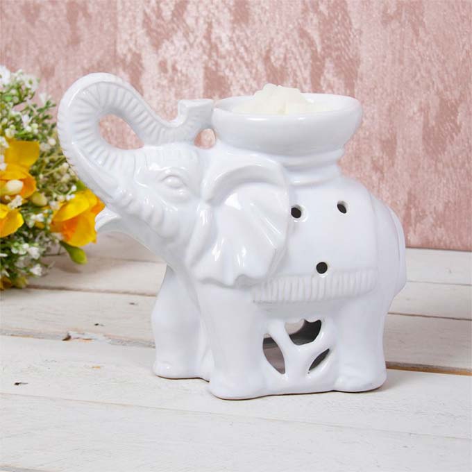 wax oil warmer elephant white